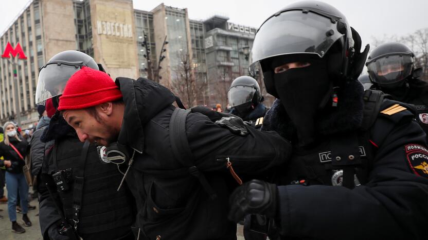 Maskvoje areštuojami protestuojantys A. Navalno šalininkai