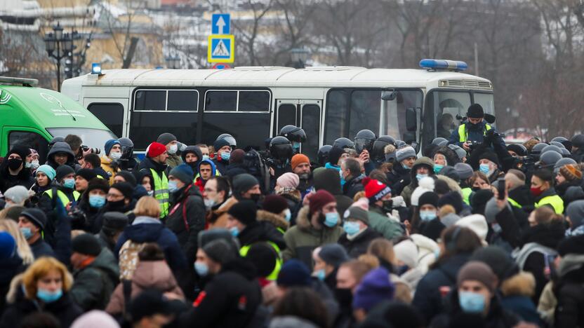 Maskvoje areštuojami protestuojantys A. Navalno šalininkai