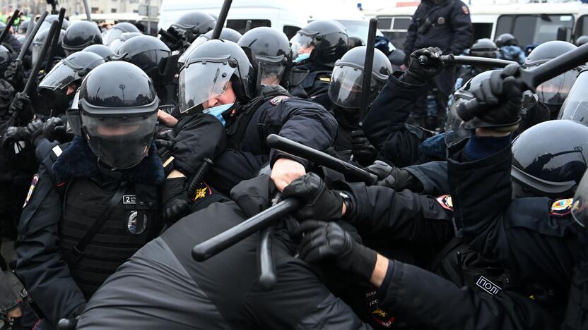 Maskvoje areštuojami protestuojantys A. Navalno šalininkai