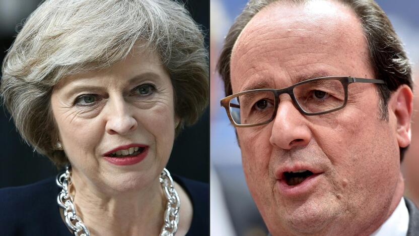 Theresa May ir Francois Hollande'as