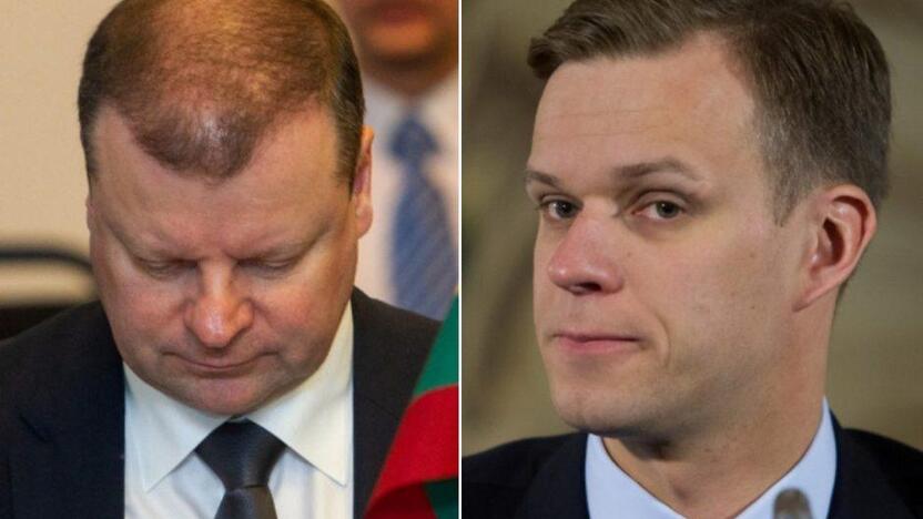 Saulius Skvernelis (kairėje) ir Gabrielius Landsbergis