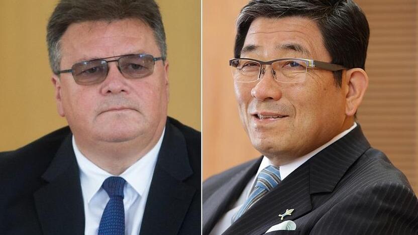 Linas Linkevičius (kairėje) ir Hajime Furuta (dešinėje)