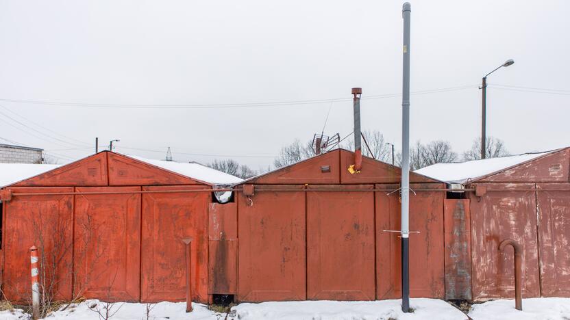 Garažai Technikos g., kur buvo laikoma pagrobta mergaitė