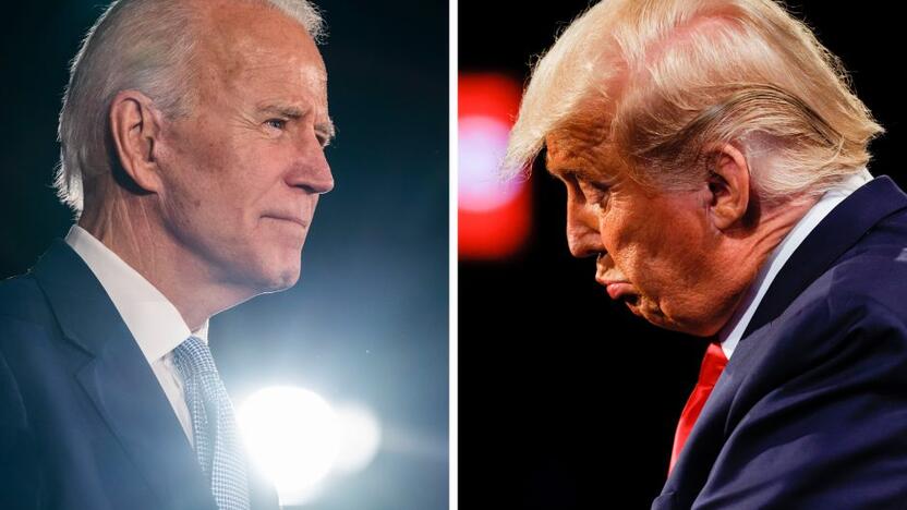 Joe Bidenas (kairėje) ir Donaldas Trumpas