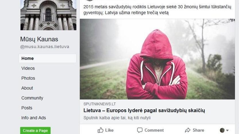 Faktas: feisbuko profilis "Mano Kaunas" skleidžia Rusijos propagandą.