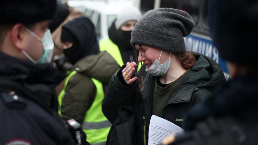 Maskvoje areštuojami protestuojantys A. Navalno šalininkai