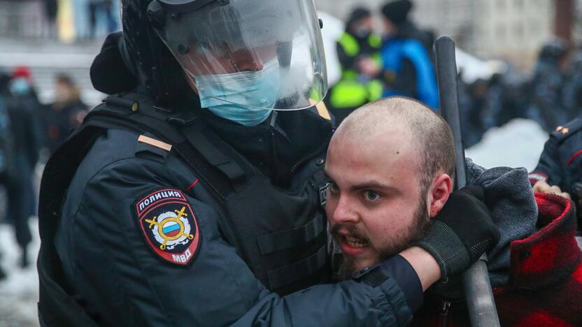 Maskvoje areštuojami protestuojantys A. Navalno šalininkai