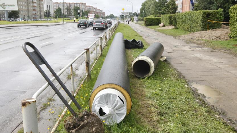 Pabaiga: šilumos tinklų remonto darbus Smiltelės gatvėje numatoma baigti šią arba kitą savaitę.