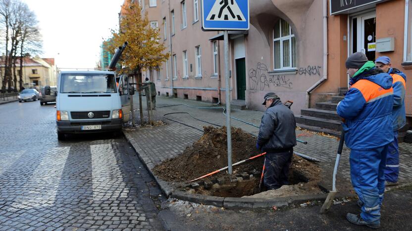 Saugumas: jau netrukus greta K.Donelaičio aikštės esanti pėsčiųjų perėja taps saugesnė – čia įrengiamas kryptinis apšvietimas.