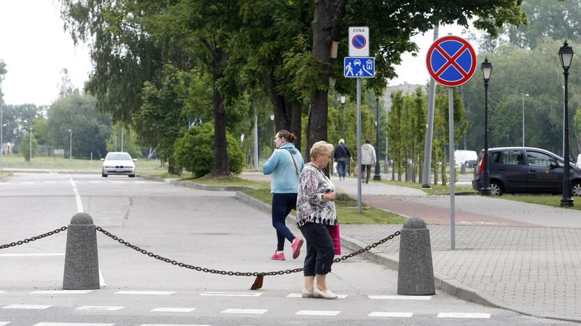 Reakcija: J.Simonavičiūtei stovėti draudžiantis ženklas sukėlė abejonių.