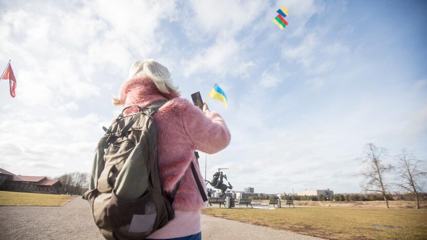 Virš „Laisvės kario“ suplazdėjo Lietuvos ir Ukrainos vėliavos