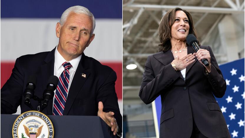 Mike'as Pence'as ir Kamala Harris