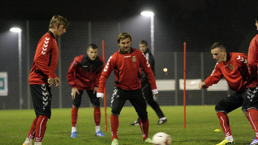 Lietuvos futbolo rinktinės treniruotė Ciuriche