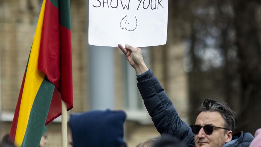 Protestas prie Vokietijos ambasados už sankcijų taikymą Rusijai 