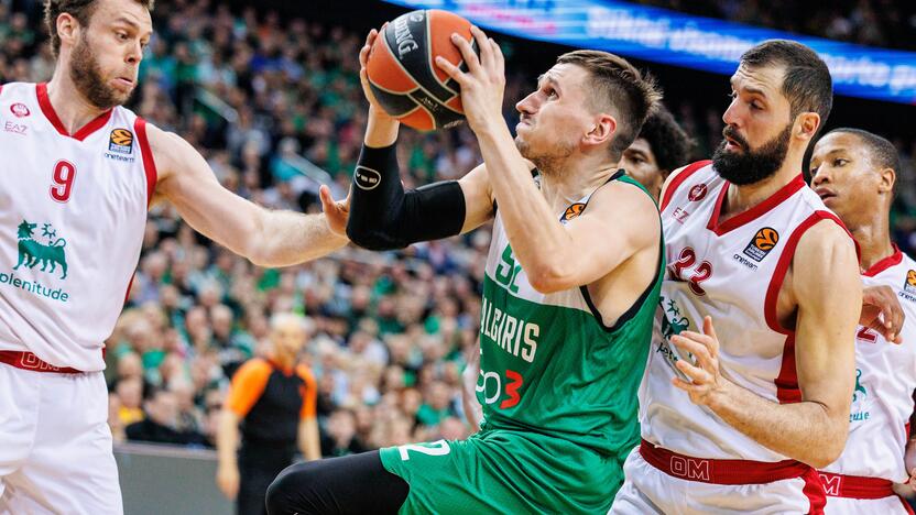 Eurolyga: Kauno „Žalgiris“ – Milano „EA7 Emporio Armani“ 87:73