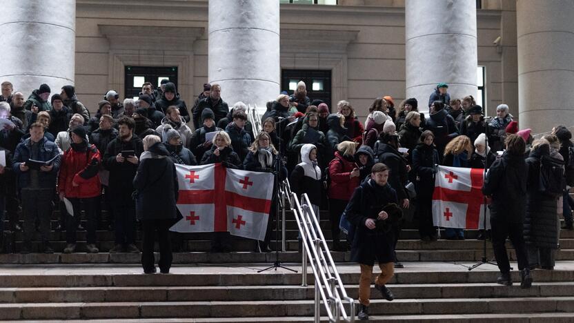 Protestuojančių kartvelų palaikymo akcija Vilniuje