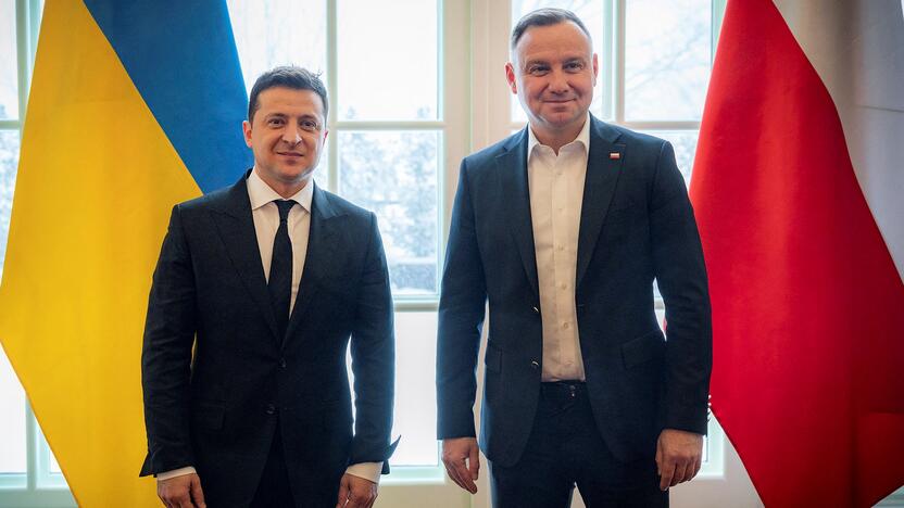 Volodymyras Zelenskis ir Andrzejus Duda 