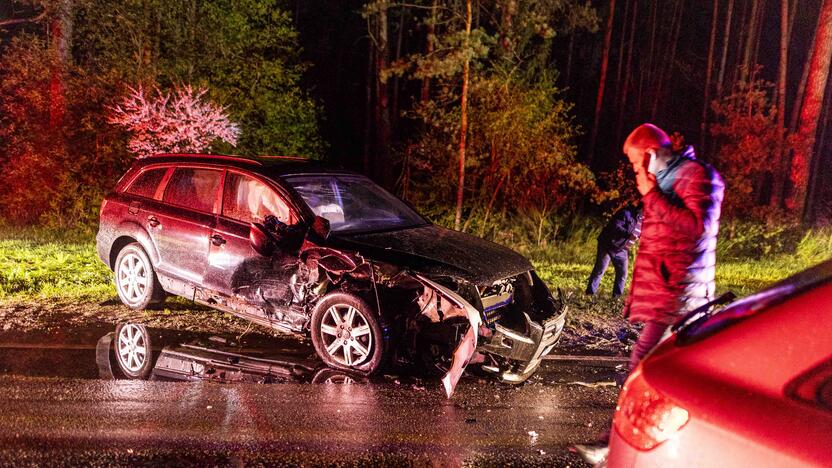 Nemenčinės plente – dviejų „Audi“ automobilių avarija