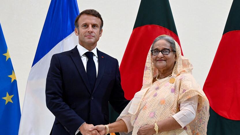 Emmanuelis Macronas ir Sheikh Hasina