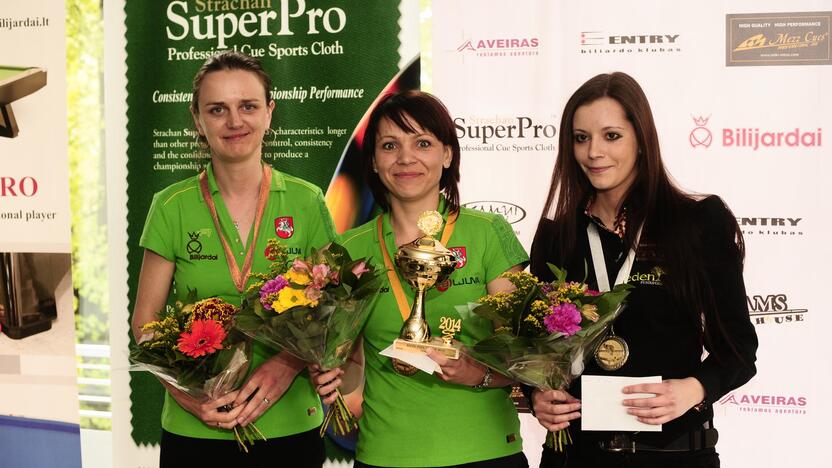 BPL 1 etapo moterų grupės prizininkės. Iš kairės: Simona Milišauskaitė (3 vieta), Tatjana Vaitkienė (1 vieta), Anna Prisjažnuka (2 vieta)