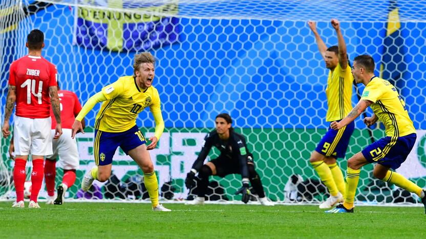 Pasaulio futbolo čempionato aštuntfinalis: Švedija – Šveicarija 1:0