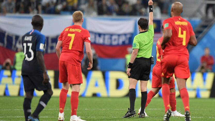 Pasaulio futbolo čempionato pusfinalis: Prancūzija - Belgija 1:0