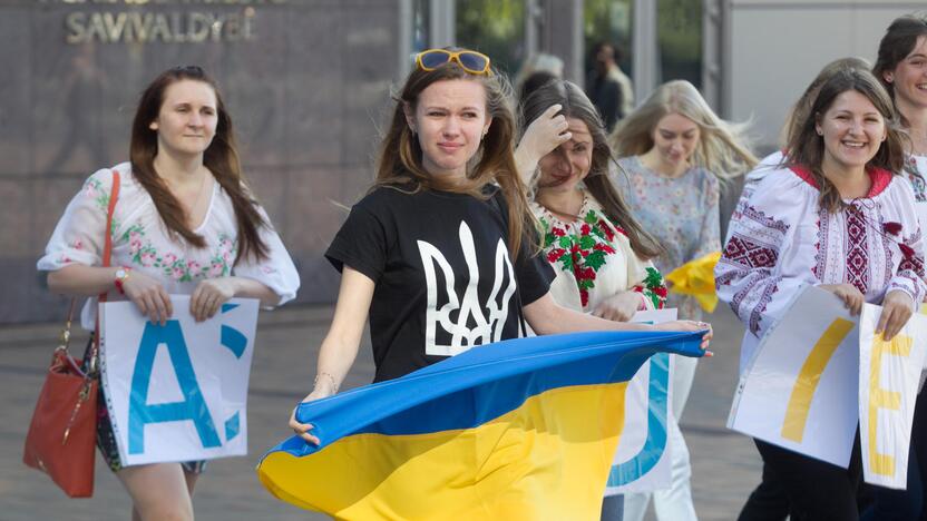 Ukrainiečių studentai dėkojo Lietuvai už palaikymą