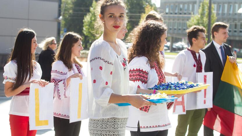 Ukrainiečių studentai dėkojo Lietuvai už palaikymą