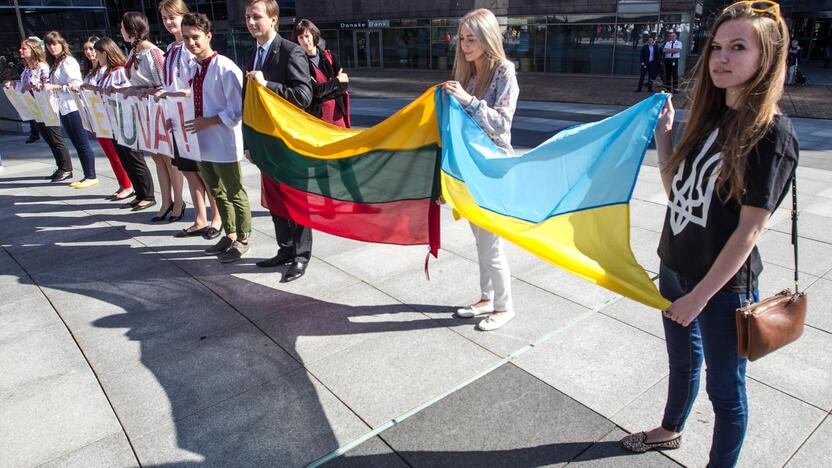 Ukrainiečių studentai dėkojo Lietuvai už palaikymą