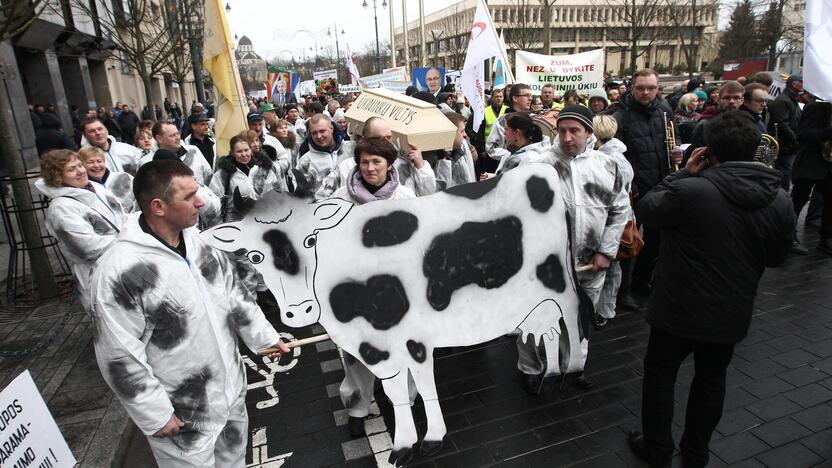 Pieno gamintojų protesto akcija