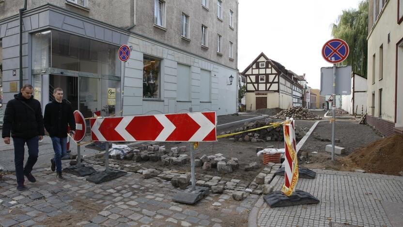 Procesas: akmenimis dar reikia iškloti apie trečdalį Daržų gatvės.