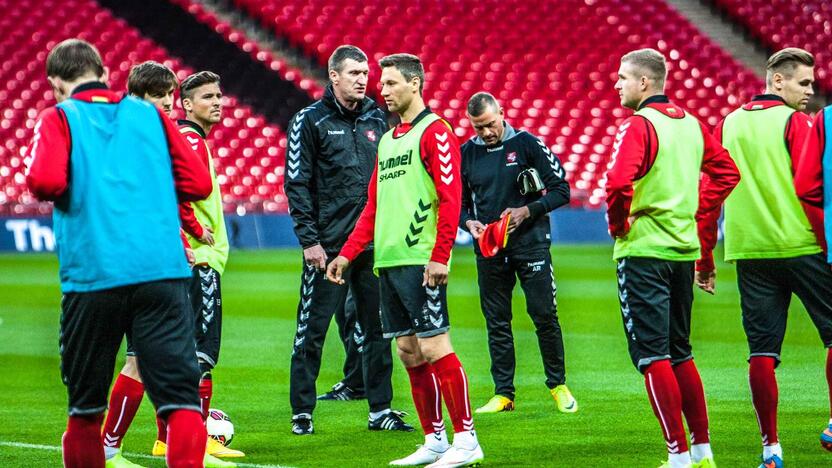 Lietuvos futbolo rinktinės treniruotė "Wembley" stadione