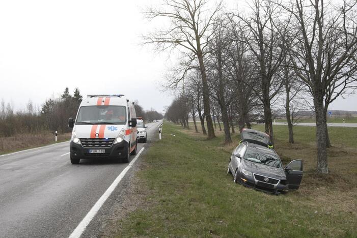 Pakeliui iš Klaipėdos į Palangą automobilis rėžėsi į medį