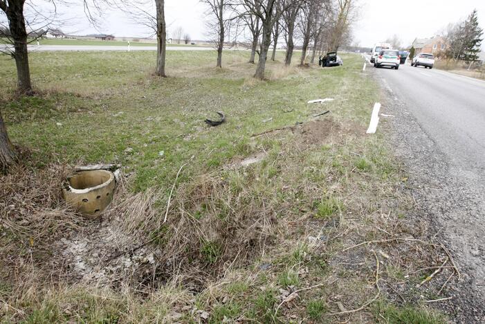 Pakeliui iš Klaipėdos į Palangą automobilis rėžėsi į medį