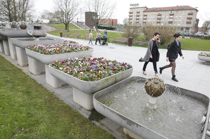 Uostamiestyje pradėjo šniokšti fontanai