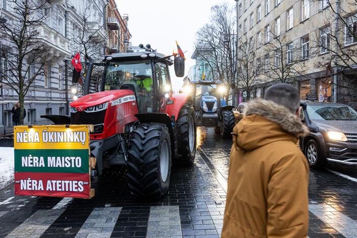 Protestuojantys ūkininkai Vilniuje