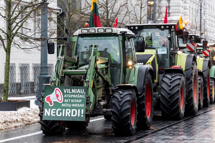 Protestuojantys ūkininkai Vilniuje