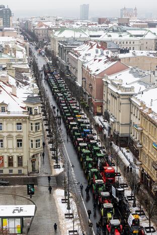 Protestuojantys ūkininkai Vilniuje