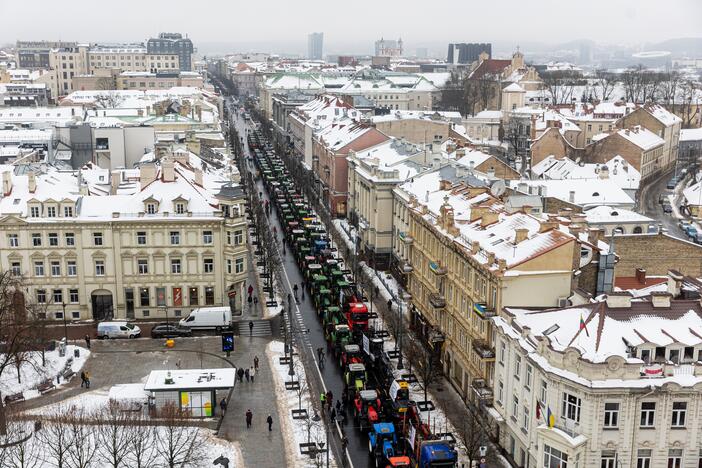 Protestuojantys ūkininkai Vilniuje