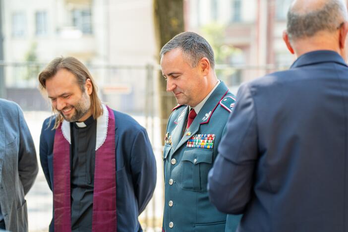 Policijos obelisko kapsulės įkasimo ceremonija