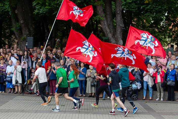 Vėliavų pakėlimo ceremonija S. Daukanto aikštėje