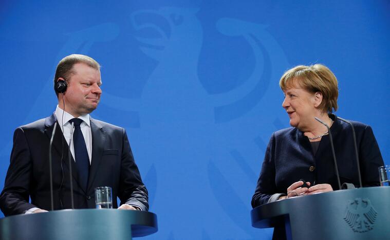 S. Skvernelis Vokietijoje susitiko su A. Merkel