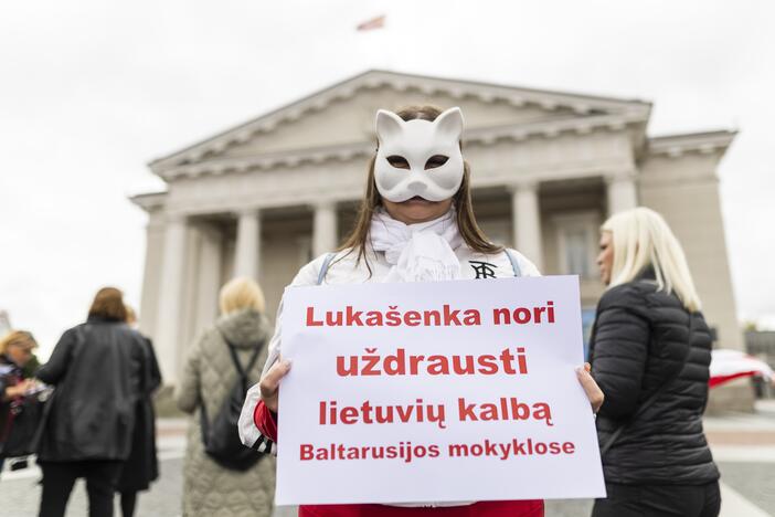 Protesto akcija prieš nacionalinių mokyklų uždarymą Baltarusijoje