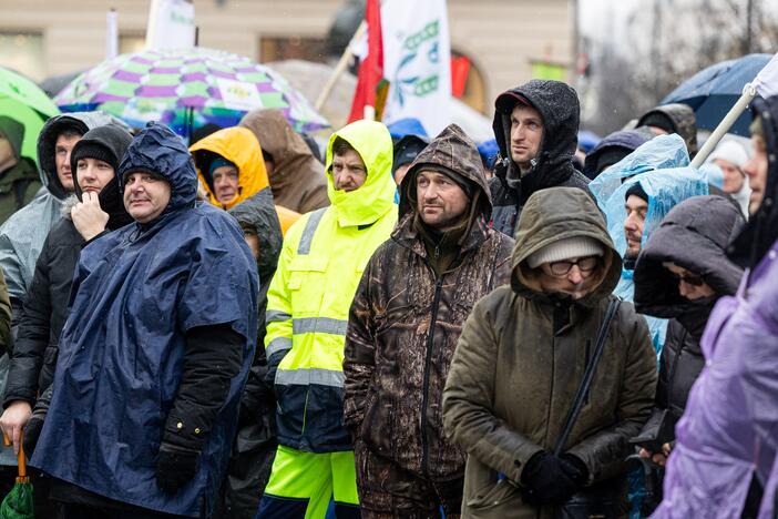 Vilniuje tęsiasi žemdirbių mitingas