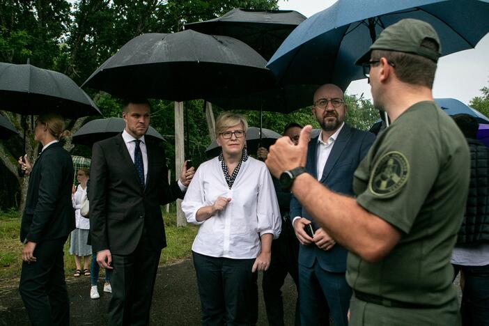 I. Šimonytės vizitas į pasienį su ES Vadovų Tarybos pirmininku