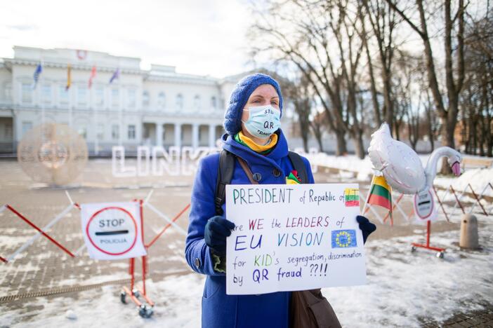 Prie Prezidentūros stovėjo „Basi tėčiai“