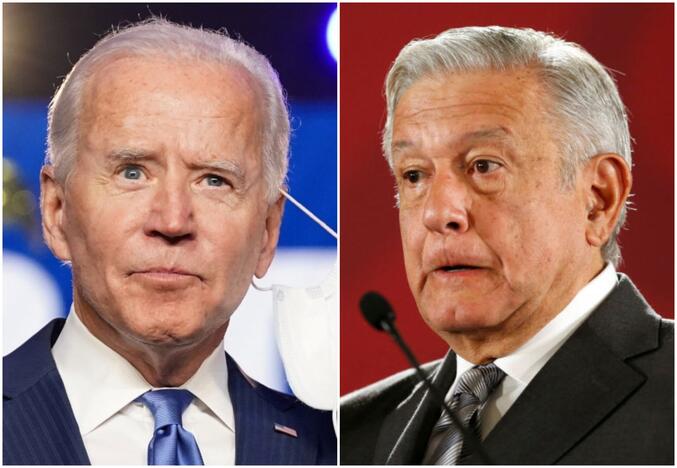 Joe Bidenas ir Andresas Manuelis Lopezas Obradoras