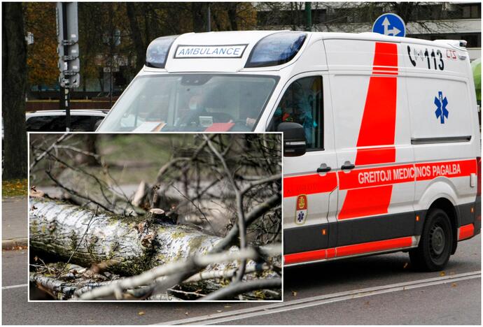 Operatyvumas: sužeistą moterį į ligoninę išgabeno greitosios medicinos pagalbos automobilis.