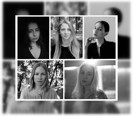 Iš kairės: Karolina Janulevičiūtė, Saulė Noreikaitė, Aistė Marija Stankevičiūtė,Sallamari Rantala, Emilija Povilanskaitė.