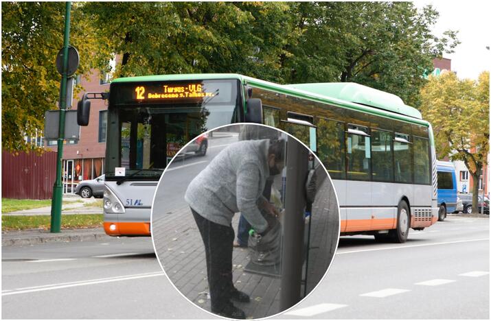 Situacija: 12-ojo autobuso vairuotojui už nesustojimą "Dubysos" stotelėje bus taikoma nuobauda.